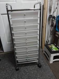 lot 54 image: 10 Drawer Rolling Organizer 16x16x38