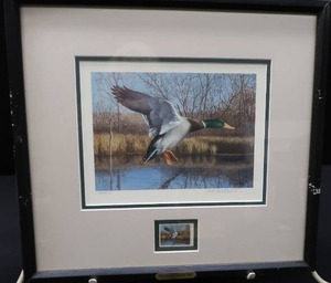 lot 40 image: DUCKS UNLIMITED SIGNED  NUMBERED  PRINT & STAMP