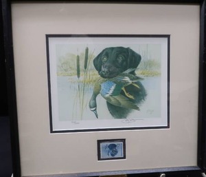 lot 41 image: DUCKS UNLIMITED SIGNED  NUMBERED  PRINT & STAMP