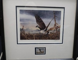 lot 42 image: DUCKS UNLIMITED SIGNED  NUMBERED  PRINT & STAMP