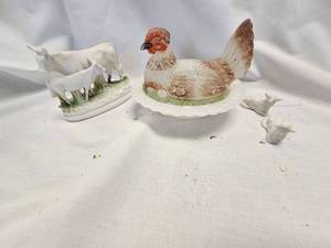 Vintage Chicken and Cow Lot