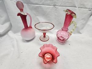 Cranberry and Cream Glassware