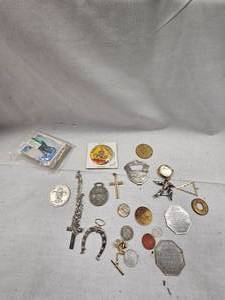Vintage Davey Crocket Pin and Tokens