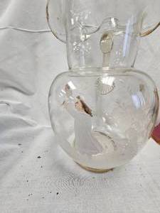 Mary Gregory Hand Painted Pitcher  and other Hand Painted Glass
