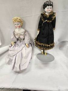 Pair of Porcelain Dolls