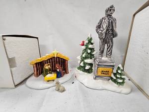 Snow Village Statue and Nativity
