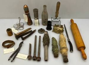 lot 30 image: Misc. Vintage Items Including Copper Flashlight & More