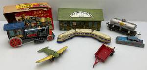 lot 58 image: Misc. Vintage Toys Including  Marx, Modern Toys Smoky Locomotive Battery Operated And More