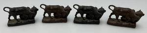 lot 61 image: American Bronze Co. Miniature Bronze Wolf & Cow Figurines 2 x 3