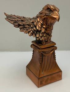 lot 67 image: Vintage Copper Colored Eagle Statue 8 Lx  12 H x 6 W