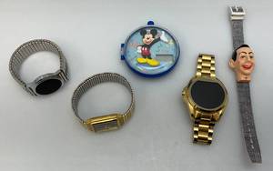 lot 74 image: Misc. Watches Including Mickey Mouse, PEE WEE & More