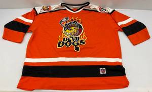 lot 92 image: Vintage Walt Disneys Word Plutos Devil Dogs Hockey Jersey Size XXL