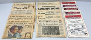lot 129 image: Misc. Vintage Newspapers