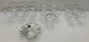 lot 134 image: 1950s - 70s Fostoria Bridal Belle Water Goblets & More