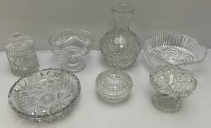 lot 135 image: Misc. Vintage Cut Crystal Items