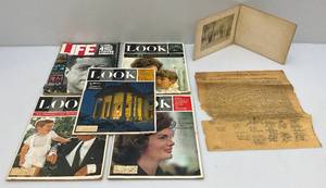 lot 139 image: Misc. Vintage Items Including Copy Of Declaration, Look Magizines & More