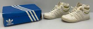 lot 164 image: Vintage Preowned Size 10 12 Adidas Top Ten Mid GoldWhite With Original Box