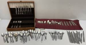 lot 194 image: Misc. Silver Plated Silverware Including Rodgers Nickel Silver & More