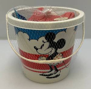 lot 216 image: Vintage Mickey & Minnie Mouse Sand Pail (NIB)