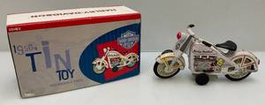 lot 236 image: Vintage Xonex Brand Limited Edition Harley Davidson Friction Drive Motorcycle (1950s Tin Toy Reproduction) Pre-owned In Original Box