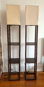 Pair of Three Shelf Floor Lamps