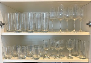 Variety of Glasses and Stemware
