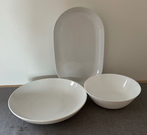 White Serving Bowls and Platter