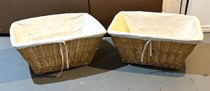 Two Woven Baskets with Liners