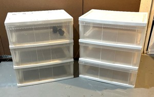 Two Stackable Plastic Storage Drawers