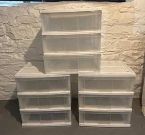 Trio of Plastic Drawer Organizers