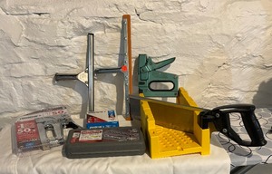Miter Saw, Squeegees, Socket Set, Staplers and More
