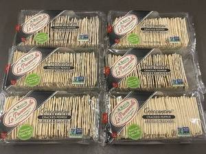 Set of 6 Boxes of La Panzanella Croccantini Cracked Pepper Artisan Crackers