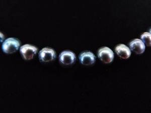.925 Sterling Silver Authentic Black Pearl Necklace