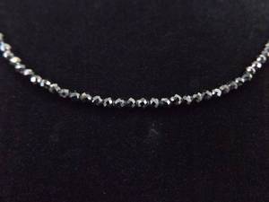 .925 Sterling Silver Faceted Black Crystal Rose Gold Vermeil Necklace