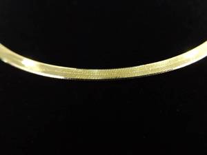.925 Sterling Silver Vermeil Herringbone Necklace