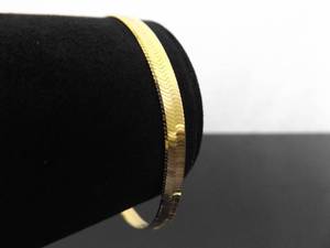.925 Sterling Silver Vermeil Herringbone Bracelet