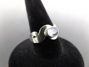 .925 Sterling Silver Topaz Ring Size 5.5