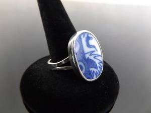 .925 Sterling Silver Ancient Pottery Ring Size 7.5