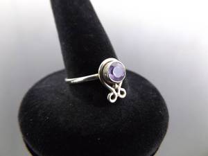 .925 Sterling Silver Amethyst Ring Size 7