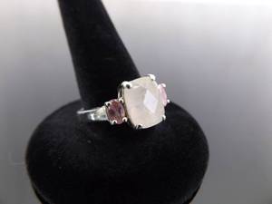 .925 Sterling Silver Pink Sapphire Accented &nbspQuartz Ring Size 7