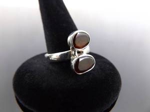 .925 Sterling Silver Garnet Ring Size 7.5