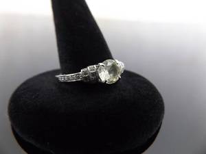 .925 Sterling Silver Citrine Zirconia Ring Size 8