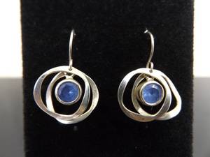 .925 Sterling Silver Aquamarine Crystal Hook Dangle Earrings