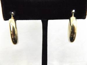 .925 Sterling Silver Vermeil Hoop Hinged Hook Latch Earrings