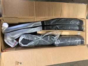lot 14 image: StyleWell 26 in. Banford Charcoal Gray Wood Upholstered Counter Stools with Back (Set of 2) Customer Returns See Pictures