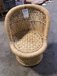 lot 27 image: Storied Home Off-White Bamboo and Woven Rope Tropical Childrens Chair Customer Returns See Pictures