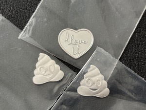 lot 62 image: 3 One Gram .999 Fine Silver Emojis
