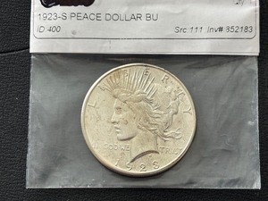 lot 3 image: 1923-S Peace Dollar