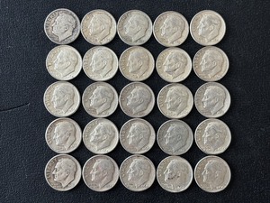 lot 91 image: Silver Roosevelt Dimes