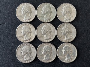 lot 92 image: Silver Washington Quarters